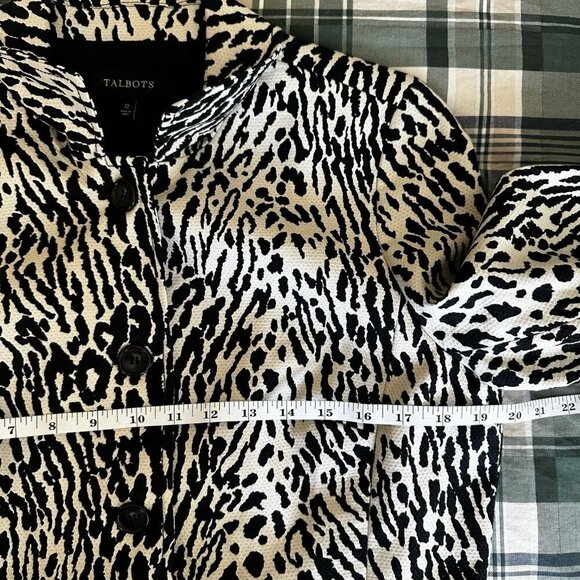 Talbots Zebra Print Blazer Jacket Womens Size 12 Preppy Academia Office Career - Picture 11 of 12